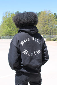 BORN AGAIN DENIM ( BLACK HOODIE)