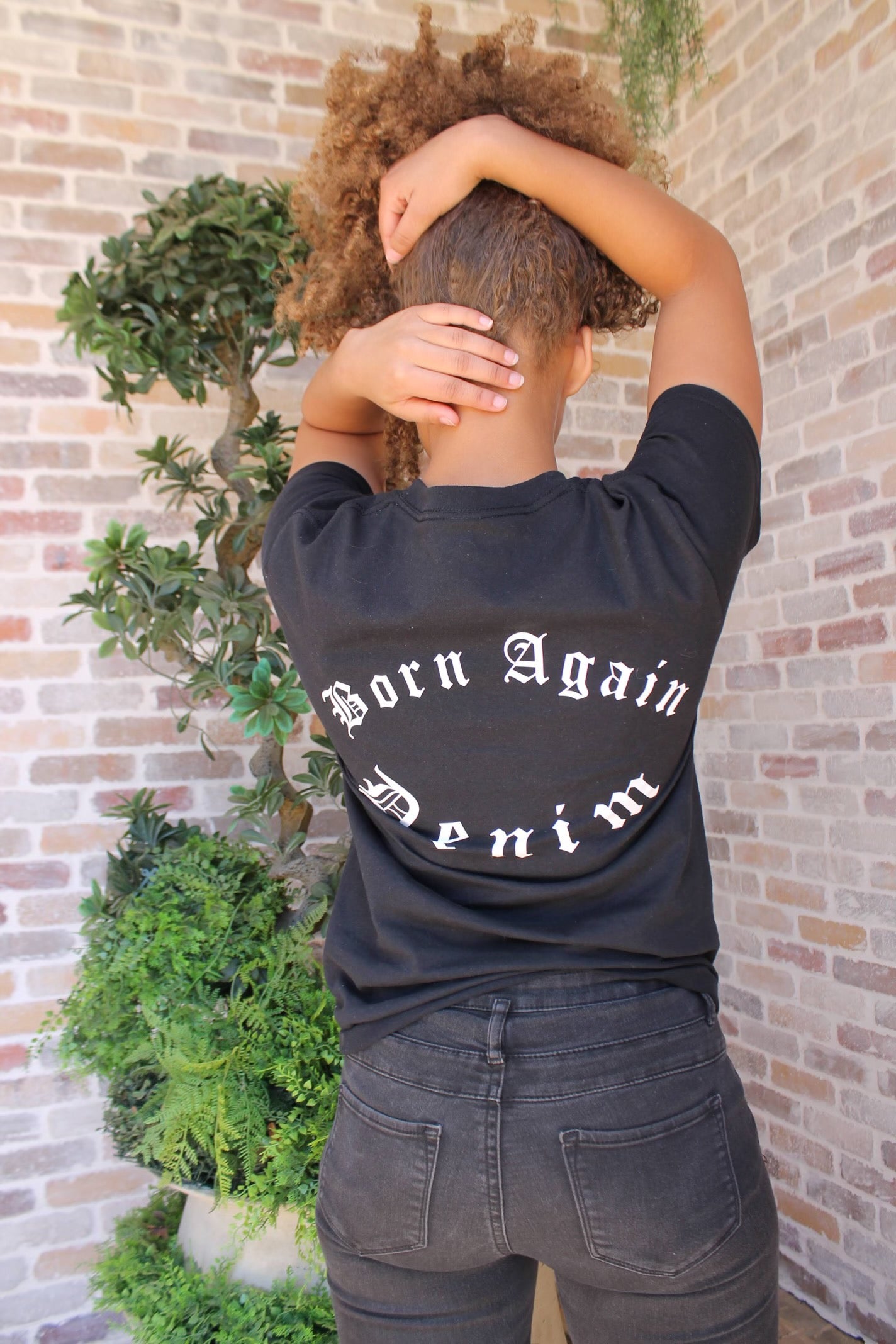 BORN AGAIN DENIM (BLACK) TEE